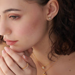 Petite Clover Diamond Earrings, 14K Gold Vermeil, 1/5 ct Lab Grown Diamond-2
