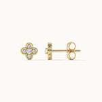 Petite Clover Diamond Earrings, 14K Gold Vermeil, 1/5 ct Lab Grown Diamond-8
