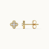 Petite Clover Diamond Earrings, 14K Gold Vermeil, 1/5 ct Lab Grown Diamond-8