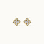 Petite Clover Diamond Earrings, 14K Gold Vermeil, 1/5 ct Lab Grown Diamond-7