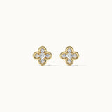 Petite Clover Diamond Earrings, 14K Gold Vermeil, 1/5 ct Lab Grown Diamond-7