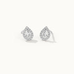 Pear Diamond Earrings, Sterling Silver, 1/2 ct Lab Grown Diamond-3