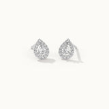 Pear Diamond Earrings, Sterling Silver, 1/2 ct Lab Grown Diamond-3