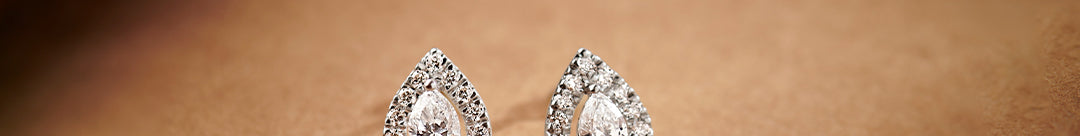Pear Diamond Earrings, Sterling Silver, 1/2 ct Lab Grown Diamond-1