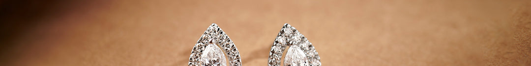 Pear Diamond Earrings, Sterling Silver, 1/2 ct Lab Grown Diamond-1
