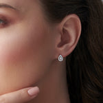 Pear Diamond Earrings, Sterling Silver, 1/2 ct Lab Grown Diamond-2