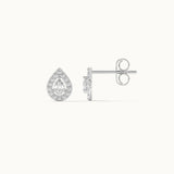 Pear Diamond Earrings, Sterling Silver, 1/2 ct Lab Grown Diamond-7