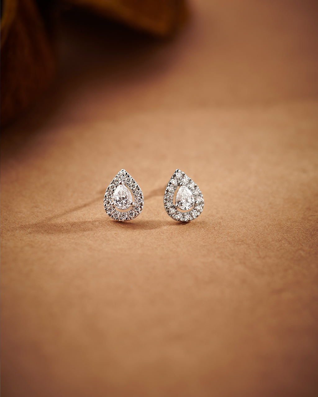Pear Diamond Earrings, Sterling Silver, 1/2 ct Lab Grown Diamond-6