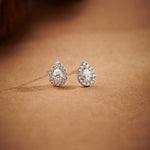 Pear Diamond Earrings, Sterling Silver, 1/2 ct Lab Grown Diamond-6