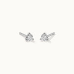 Classic Small Solitaire Earrings, Sterling Silver, 3/8 ct Lab Grown Diamond-3