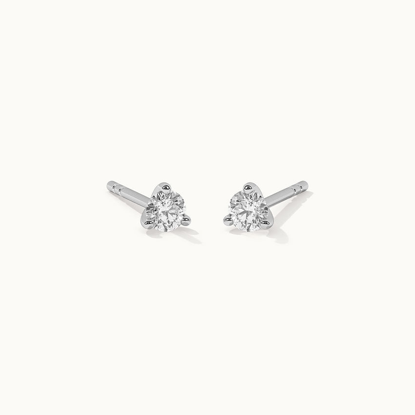 Classic Small Solitaire Earrings, Sterling Silver, 3/8 ct Lab Grown Diamond-3