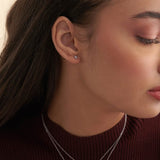 Classic Small Solitaire Earrings, Sterling Silver, 3/8 ct Lab Grown Diamond-2
