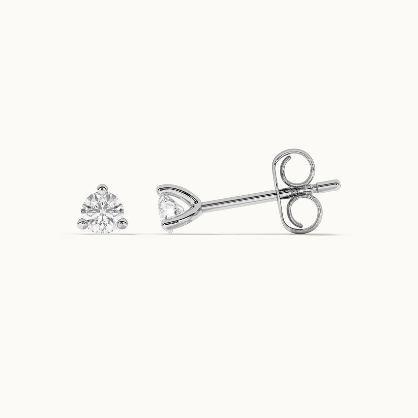 Classic Small Solitaire Earrings, 14K Solid Gold, 3/8 ct Lab Grown Diamond-7