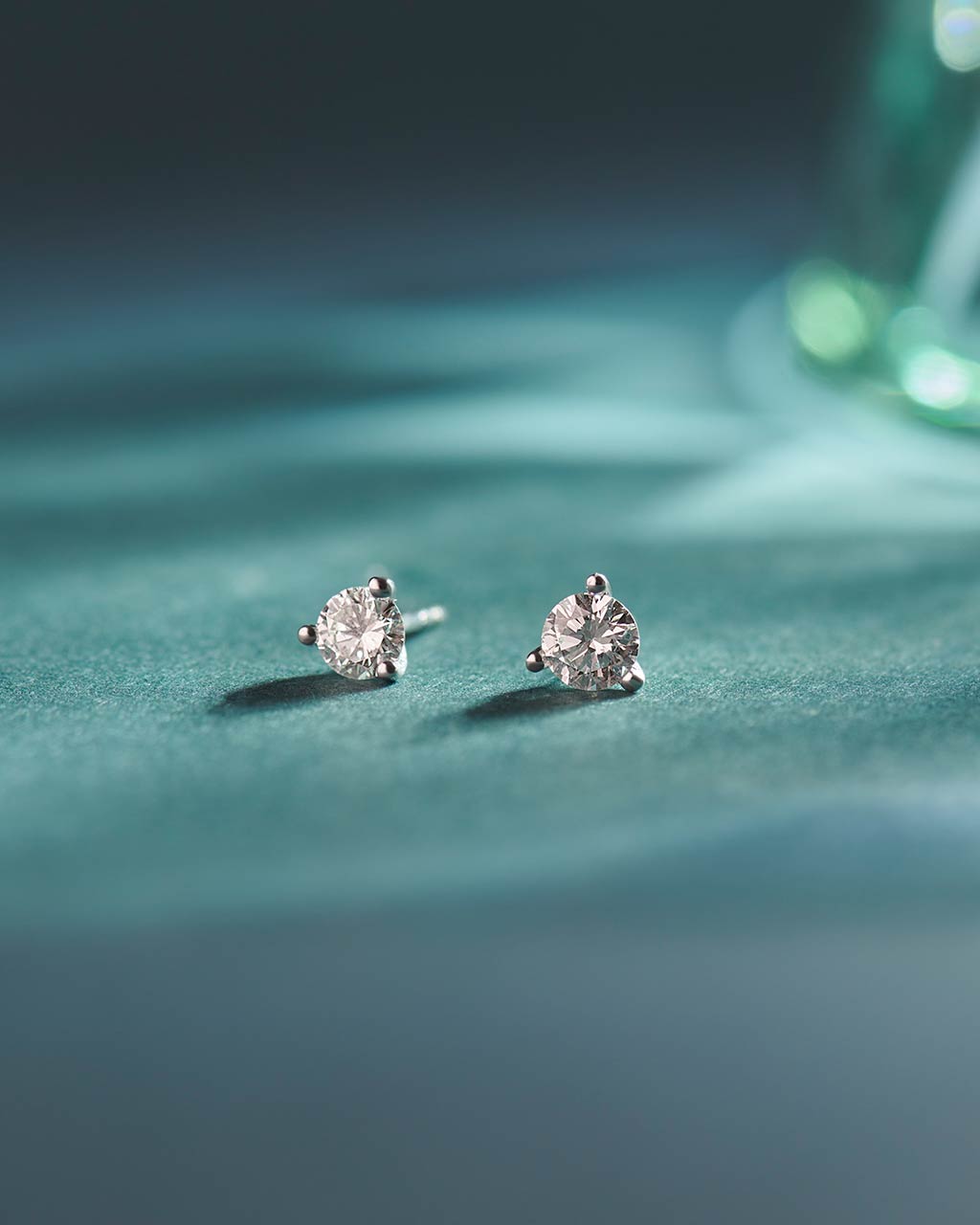 Classic Small Solitaire Earrings, Sterling Silver, 3/8 ct Lab Grown Diamond-6
