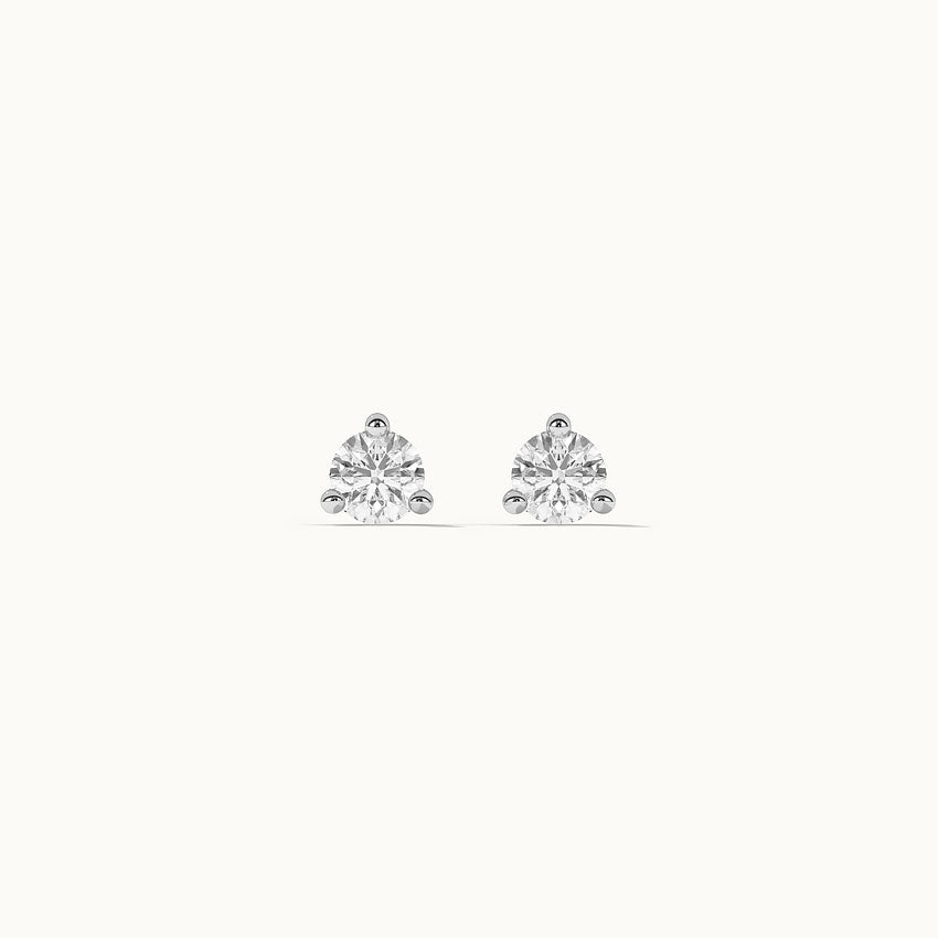 Classic Small Solitaire Earrings, 14K Solid Gold, 3/8 ct Lab Grown Diamond-8