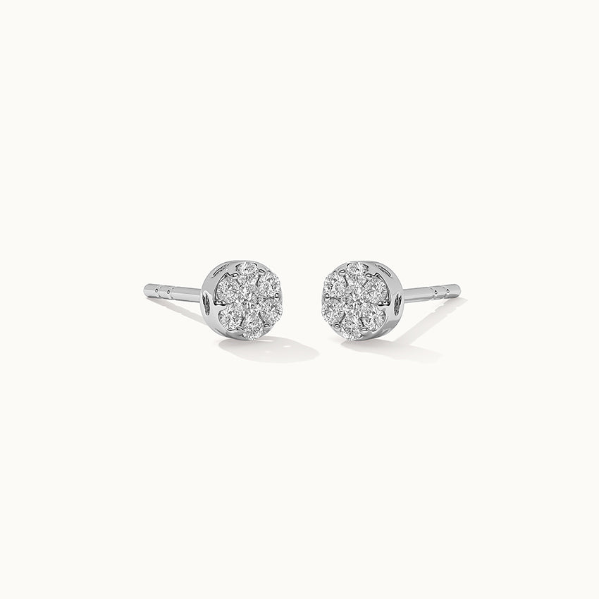 Classic Round Diamond Earrings, Sterling Silver, 1/4 ct Lab Grown Diamond-4
