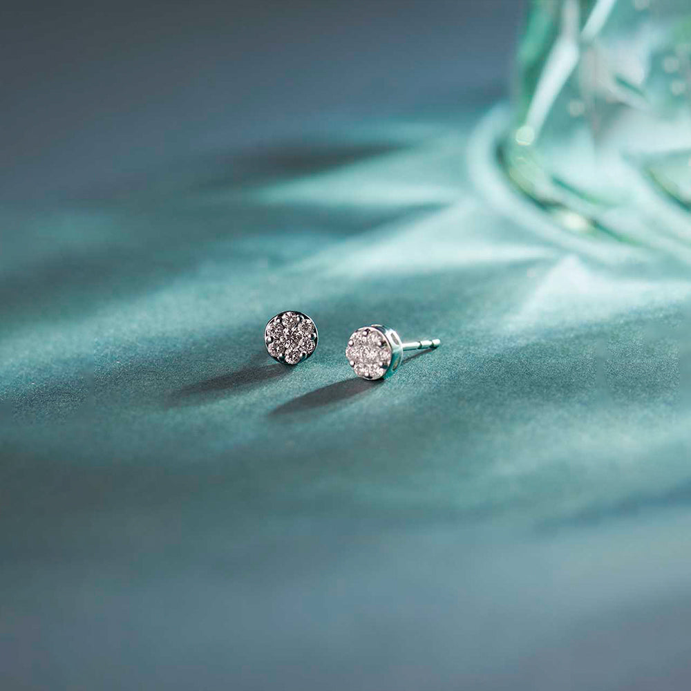 Classic Round Diamond Earrings, Sterling Silver, 1/4 ct Lab Grown Diamond-2