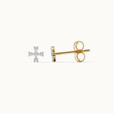 Small Petal Diamond Earrings, 14K Gold Vermeil, 1/8 ct Lab Grown Diamond-5