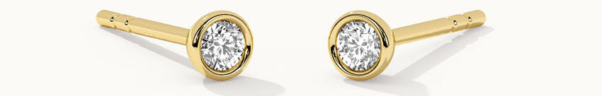 Round Cluster Small Diamond Earrings, 14K Solid Gold, 1/6 ct Lab Grown Diamond-1