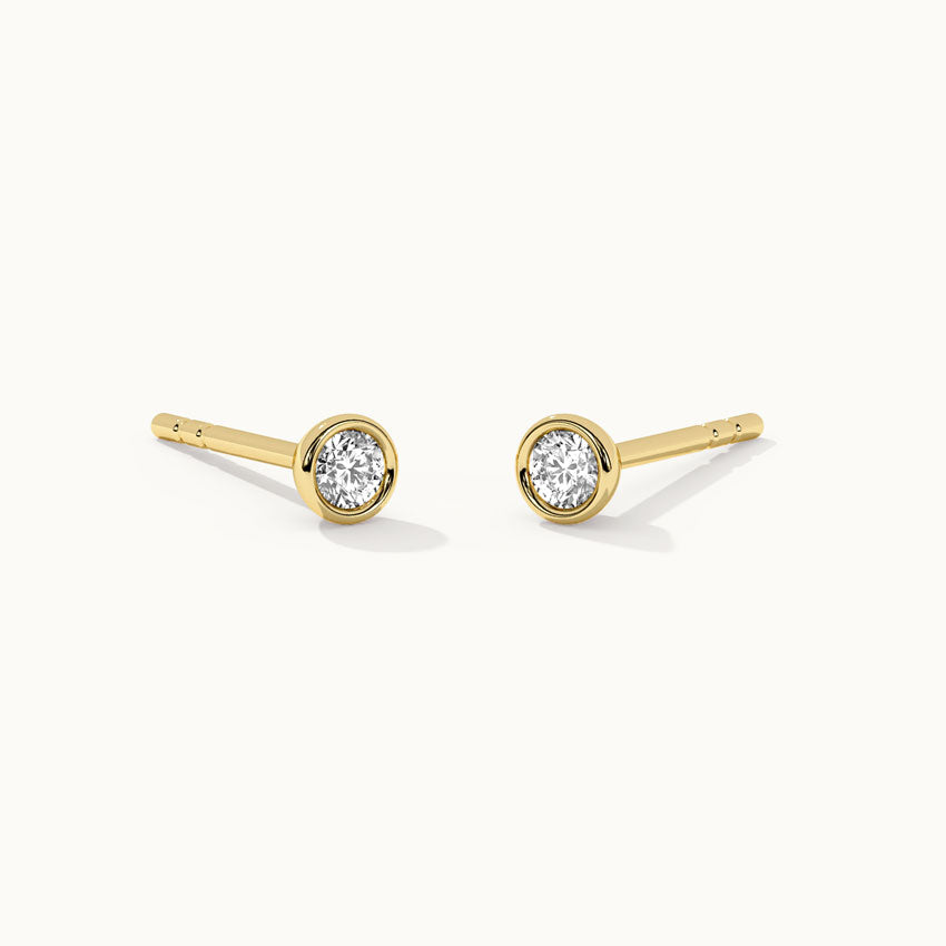 Round Cluster Small Diamond Earrings, 14K Gold Vermeil, 1/6 ct Lab Grown Diamond-1