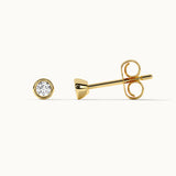 Round Cluster Small Diamond Earrings, 14K Gold Vermeil, 1/6 ct Lab Grown Diamond-4