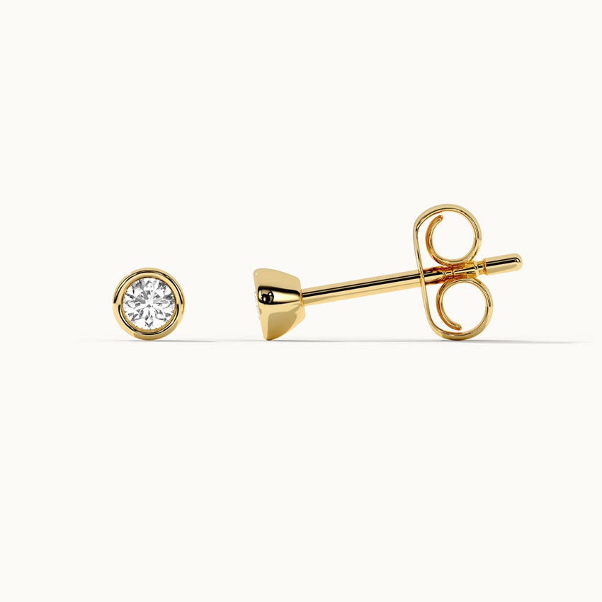 Round Cluster Small Diamond Earrings, 14K Gold Vermeil, 1/6 ct Lab Grown Diamond-4