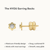 Floral Small Bezel Diamond Earrings