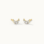 Crescent Moon Diamond Earrings, 14K Gold Vermeil, 1/8 ct Lab Grown Diamond-7
