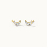 Crescent Moon Diamond Earrings, 14K Gold Vermeil, 1/8 ct Lab Grown Diamond-7