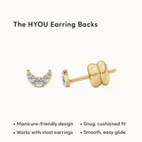 Crescent Moon Diamond Earrings
