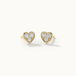 Heart Diamond Earrings, 14K Solid Gold, 3/8 ct Lab Grown Diamond-3