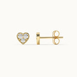 Heart Diamond Earrings, 14K Gold Vermeil, 3/8 ct Lab Grown Diamond-7