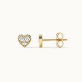 Heart Diamond Earrings, 14K Gold Vermeil, 3/8 ct Lab Grown Diamond-7