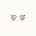 Heart Diamond Earrings, 14K Solid Gold, 3/8 ct Lab Grown Diamond-8