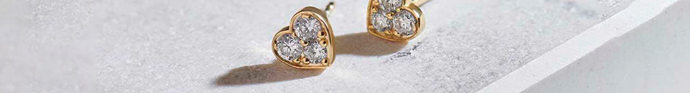 Heart Diamond Earrings, 14K Gold Vermeil, 3/8 ct Lab Grown Diamond-1