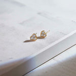 Heart Diamond Earrings, 14K Gold Vermeil, 3/8 ct Lab Grown Diamond-1