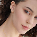 Heart Diamond Earrings, 14K Gold Vermeil, 3/8 ct Lab Grown Diamond-5