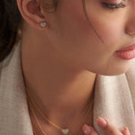 Heart Pave Diamond Earrings, 14K Gold Vermeil, 1/3 ct Lab Grown Diamond-5