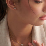 Heart Pave Diamond Earrings, 14K Gold Vermeil, 1/3 ct Lab Grown Diamond-5