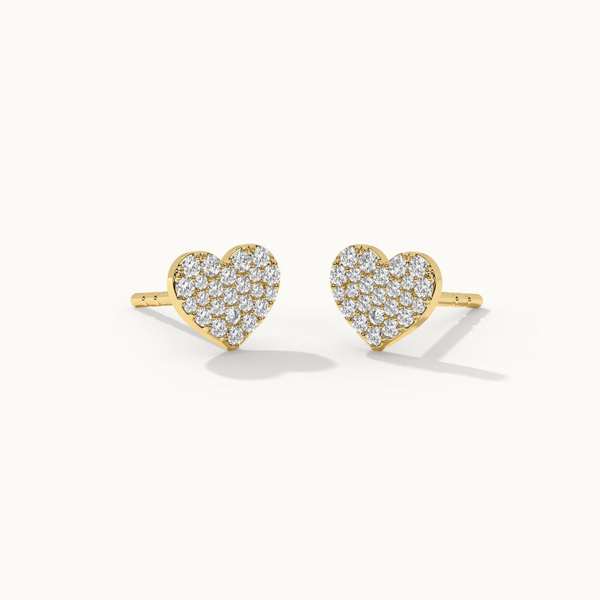 Heart Pave Diamond Earrings