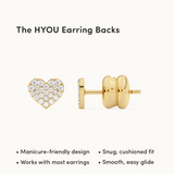 Heart Pave Diamond Earrings