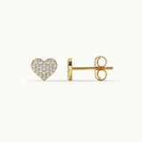 Heart Pave Diamond Earrings, 14K Gold Vermeil, 1/3 ct Lab Grown Diamond-7