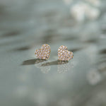 Heart Pave Diamond Earrings, 14K Gold Vermeil, 1/3 ct Lab Grown Diamond-6