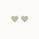 Heart Pave Diamond Earrings, 14K Gold Vermeil, 1/3 ct Lab Grown Diamond-8