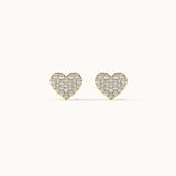 Heart Pave Diamond Earrings, 14K Gold Vermeil, 1/3 ct Lab Grown Diamond-8