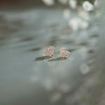 Heart Pave Diamond Earrings, 14K Solid Gold, 1/3 ct Lab Grown Diamond-1