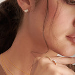 Heart Pave Diamond Earrings, 14K Gold Vermeil, 1/3 ct Lab Grown Diamond-2