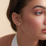 Round Pave Diamond Earrings, 14K Gold Vermeil, 1/2 ct Lab Grown Diamond-5