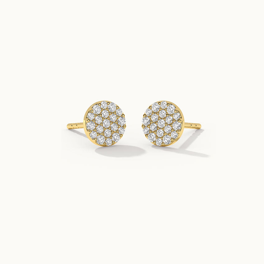 Round Pave Diamond Earrings