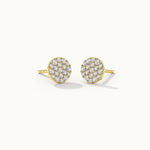 Round Pave Diamond Earrings, 14K Gold Vermeil, 1/2 ct Lab Grown Diamond-3